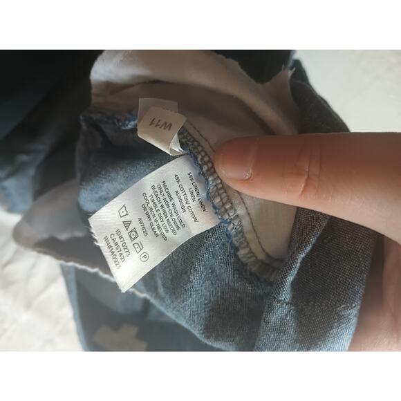 Loft Linen Blend 4" Short Shorts Women Blue Size 14 NWOT Vacation Tropical Beach - Picture 4 of 5